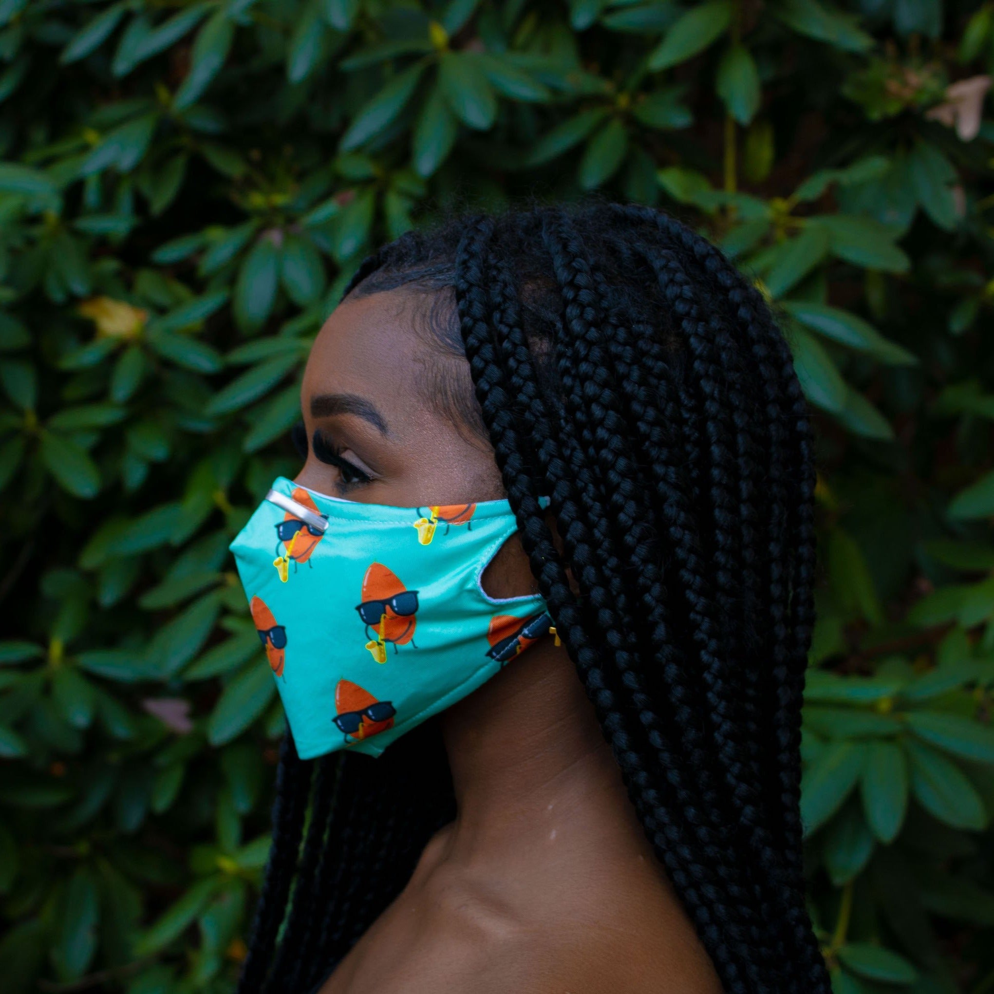 Summer Blues Mask: Adjustable 3-Layer Mask with Filters - Meeting World Health Organization Standards